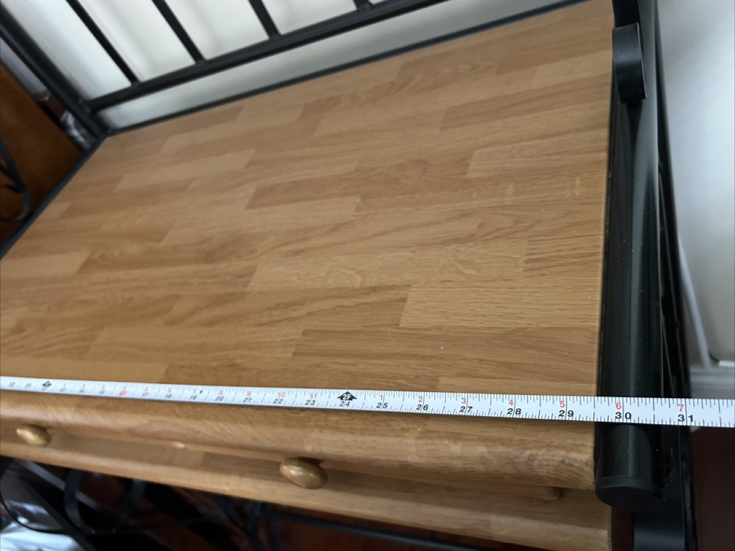 Black Metal Bakers Rack with Wood Shelf - photo 4