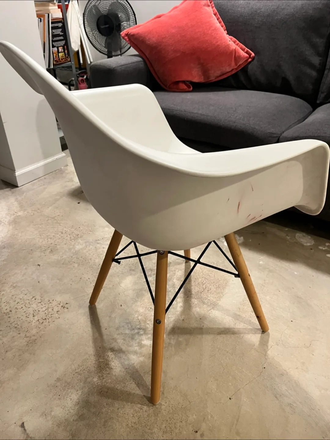 White Eames Style Armchair thumbnail