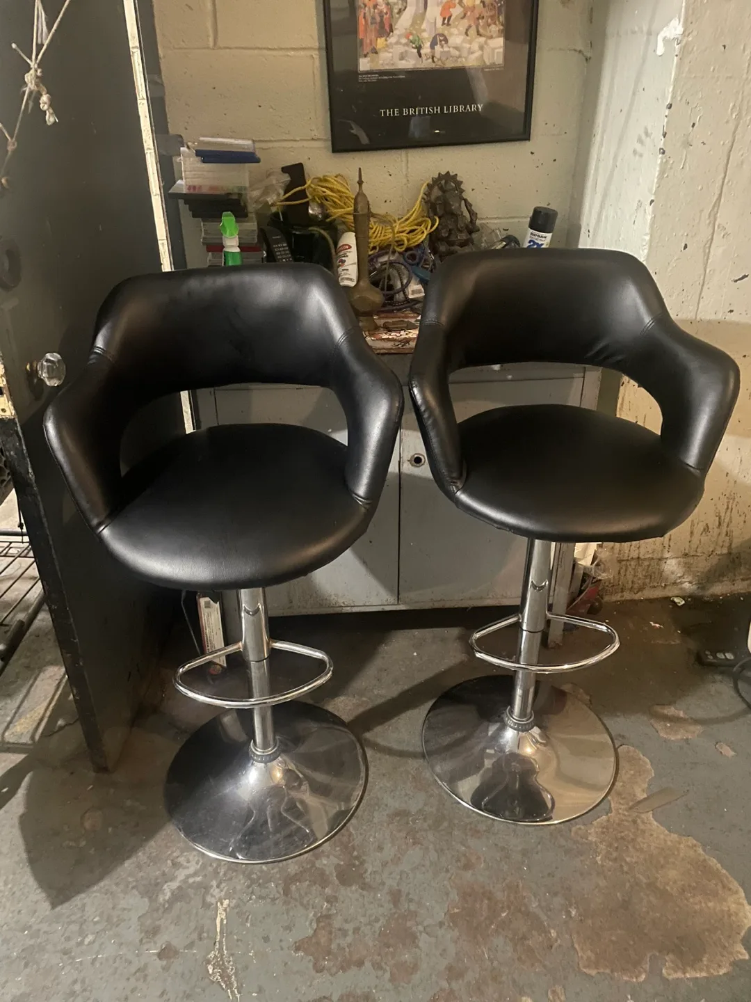 Set of 2 Black Bar Stools thumbnail