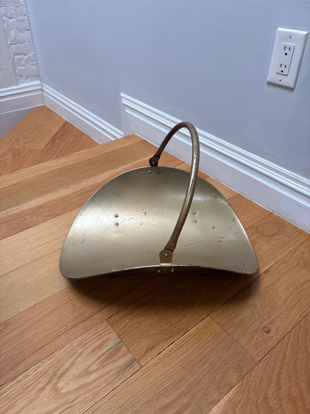 Vintage Brass Fireplace Log Holder thumbnail