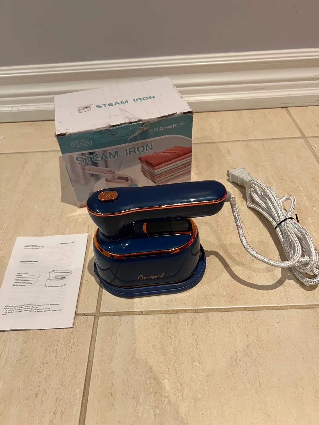 Queejerk Mini Handheld Steam Iron - Blue thumbnail