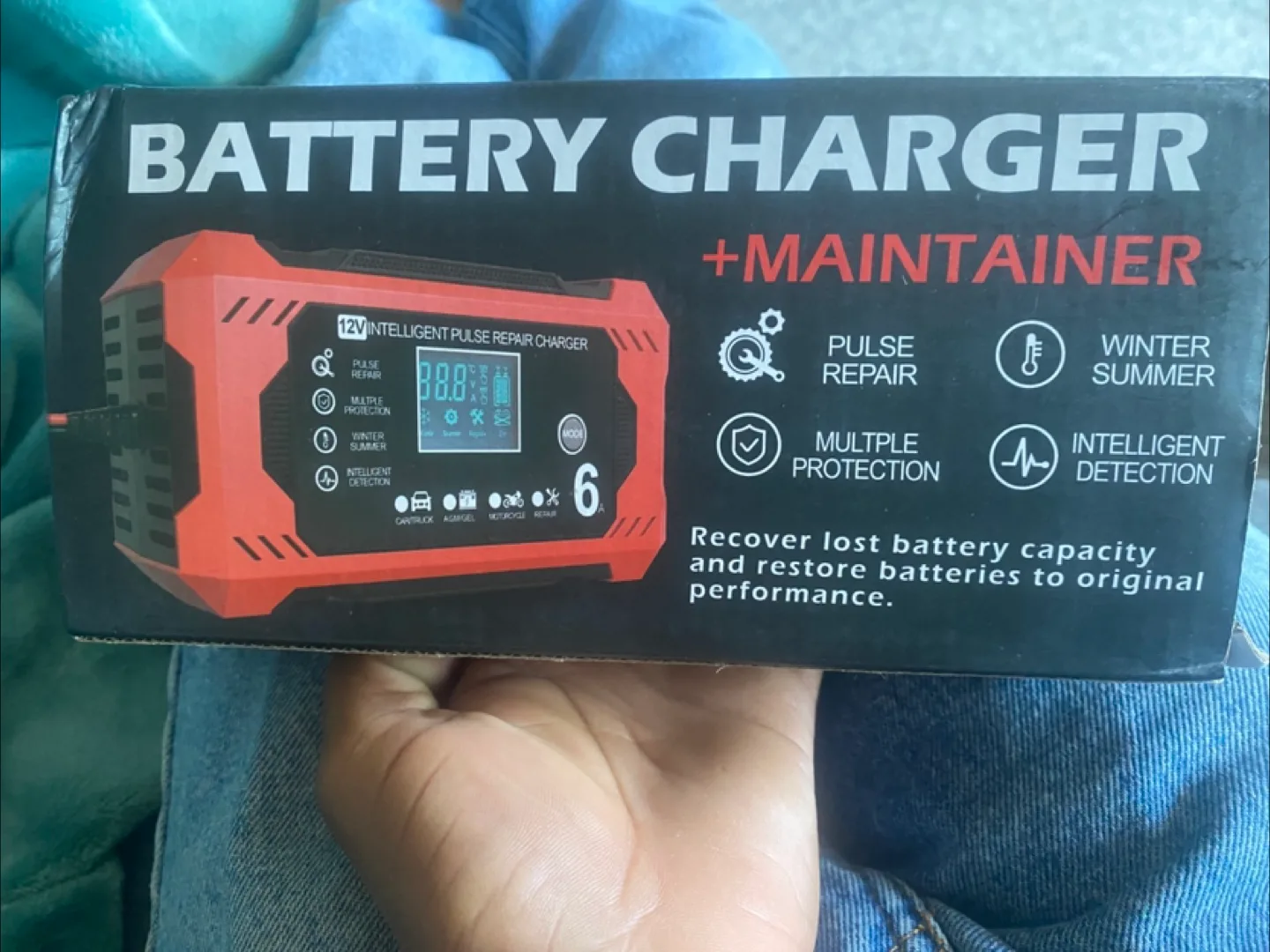 Battery Charger +Maintainer - 12V Intelligent Pulse Repair thumbnail