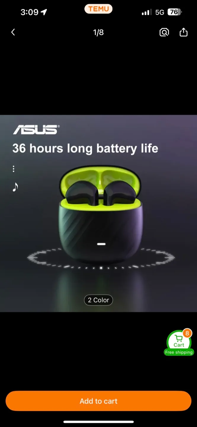 Asus AS-172 Wireless Earbuds - Like New! image indicator(3)