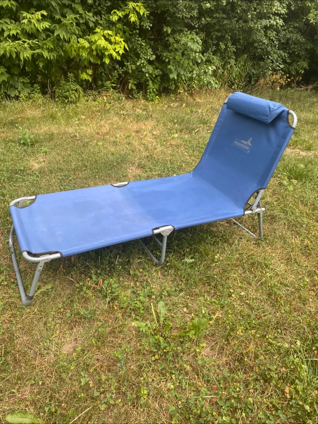 Broadstone Blue Folding Cot Lounger, Portable Folding Camp thumbnail