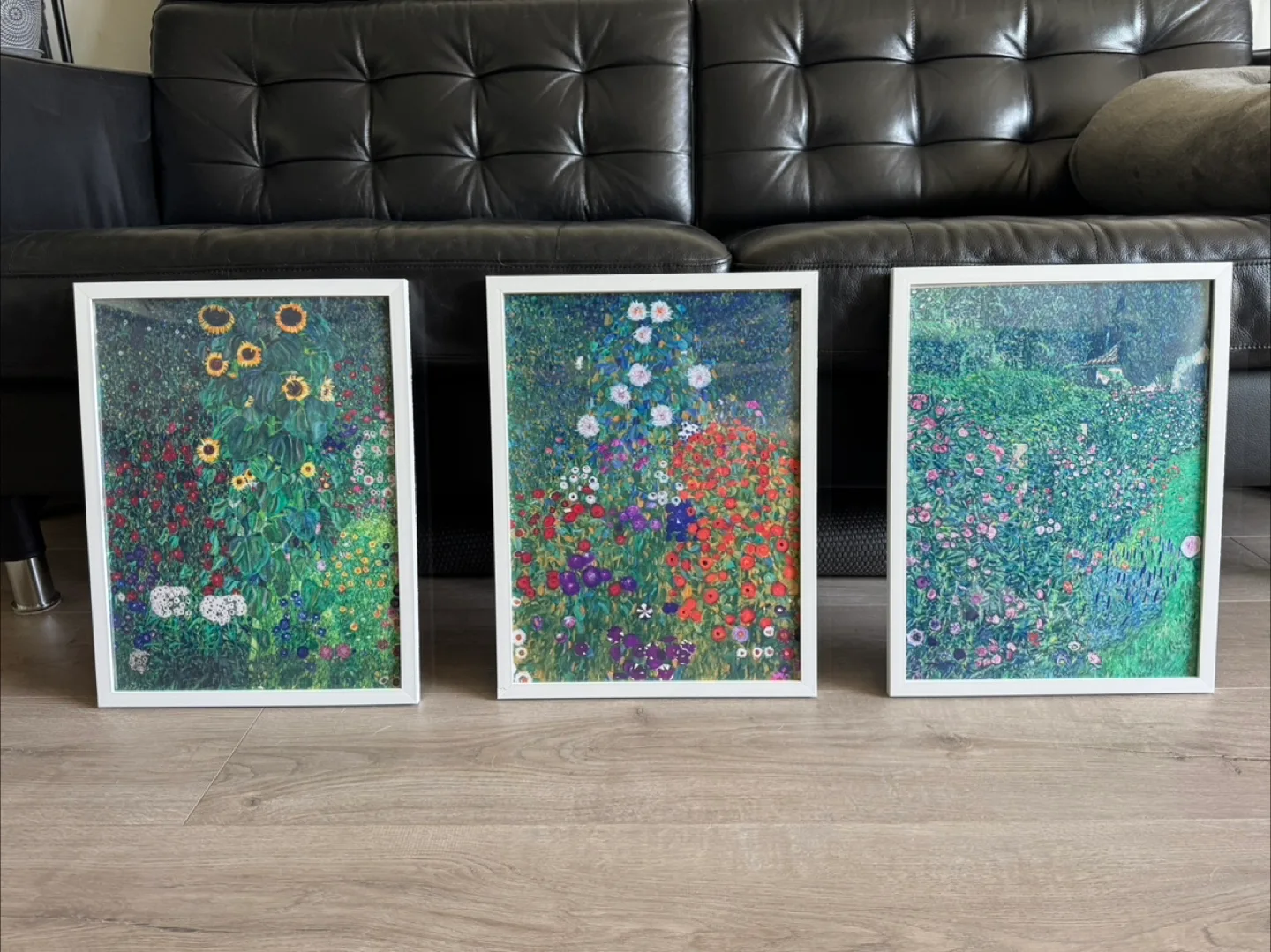Set of 3 Framed Gustav Klimt-Inspired Floral Prints thumbnail