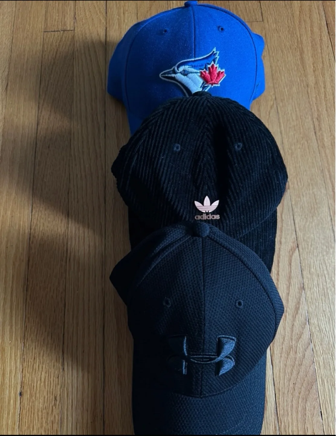 Assorted Hats: Blue Jays, Adidas, Under Armour thumbnail