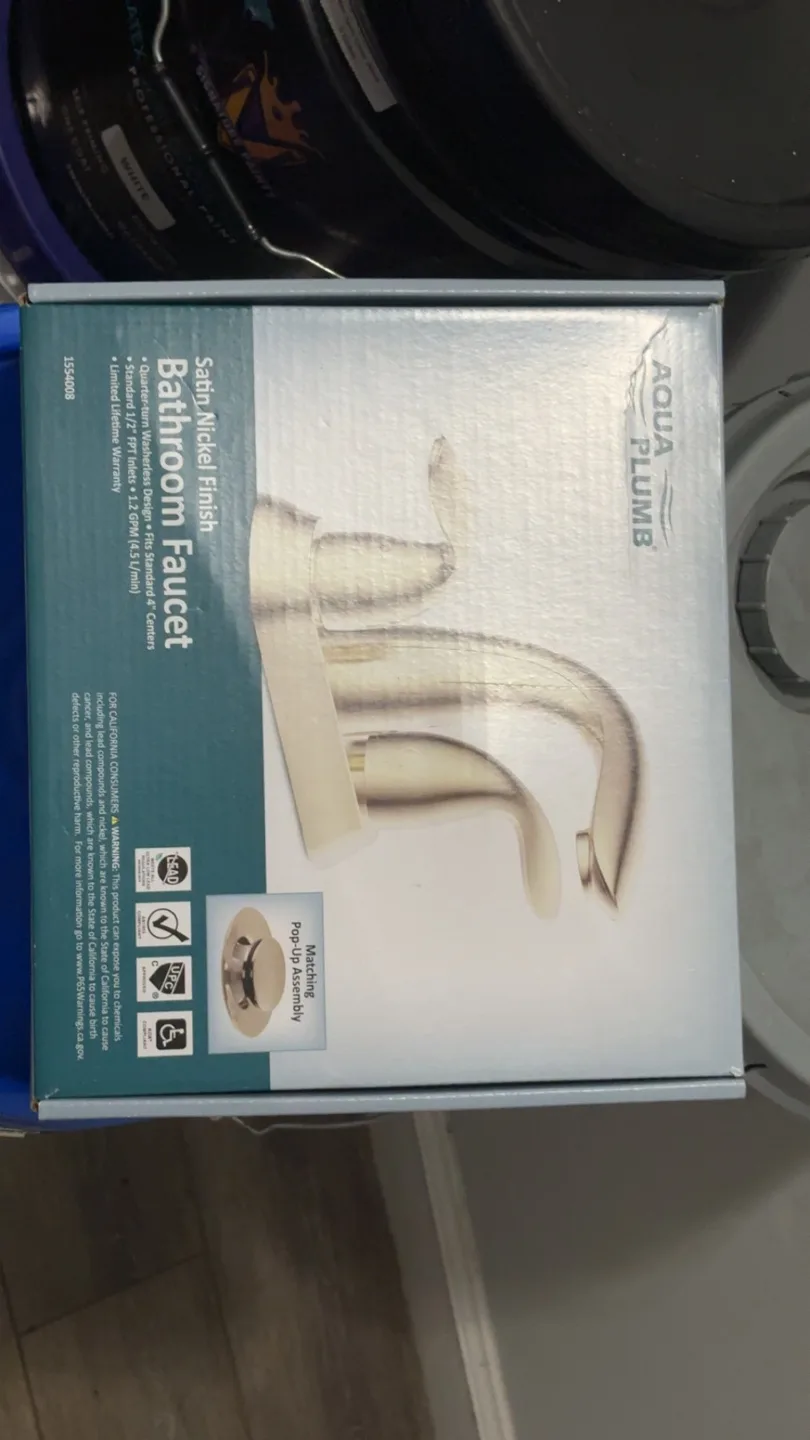 Aqua Plumb Satin Nickel Bathroom Faucet - New thumbnail
