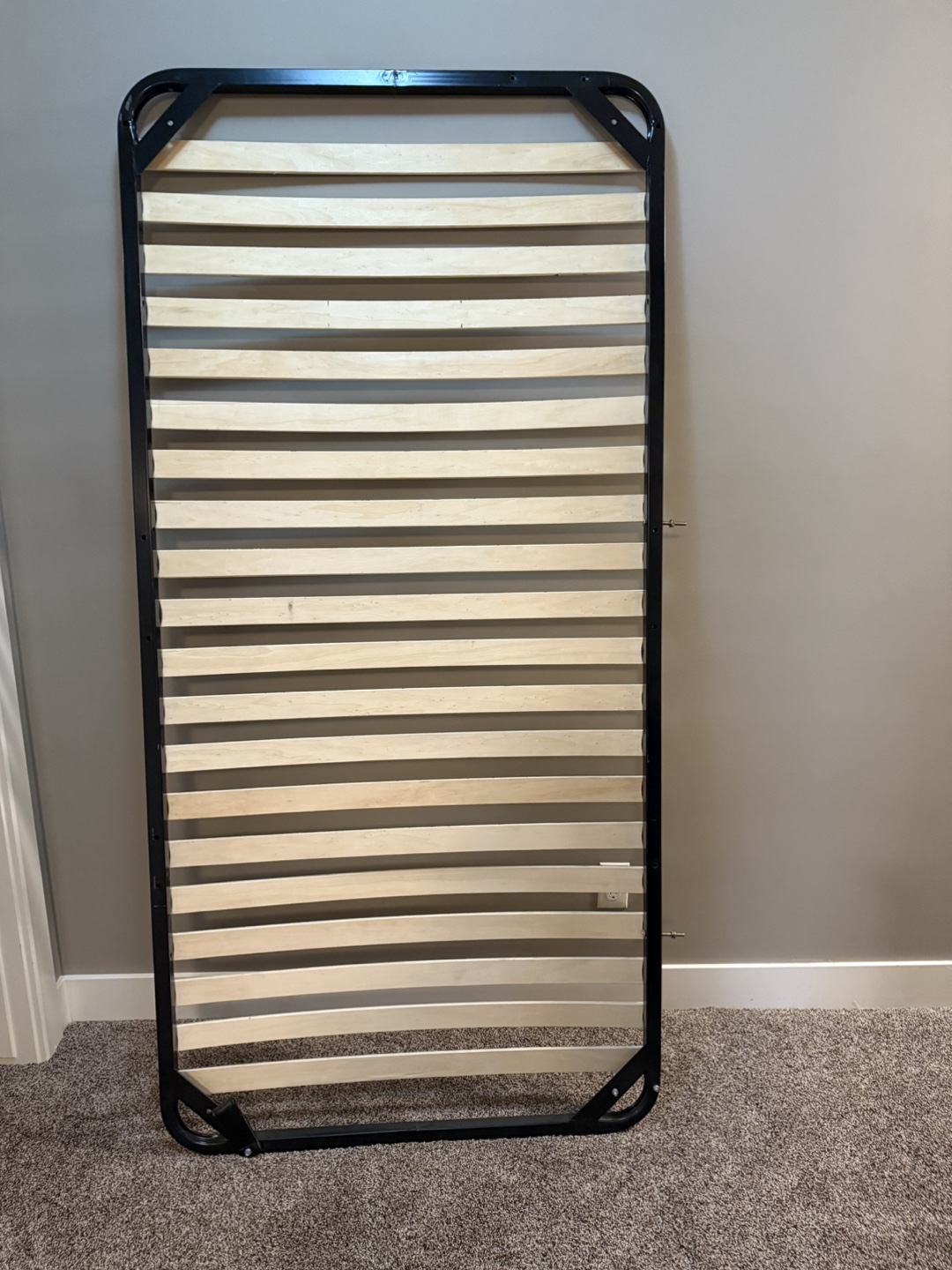 King Size (two twins) Metal Bed Frame with curved wood slats - photo 2