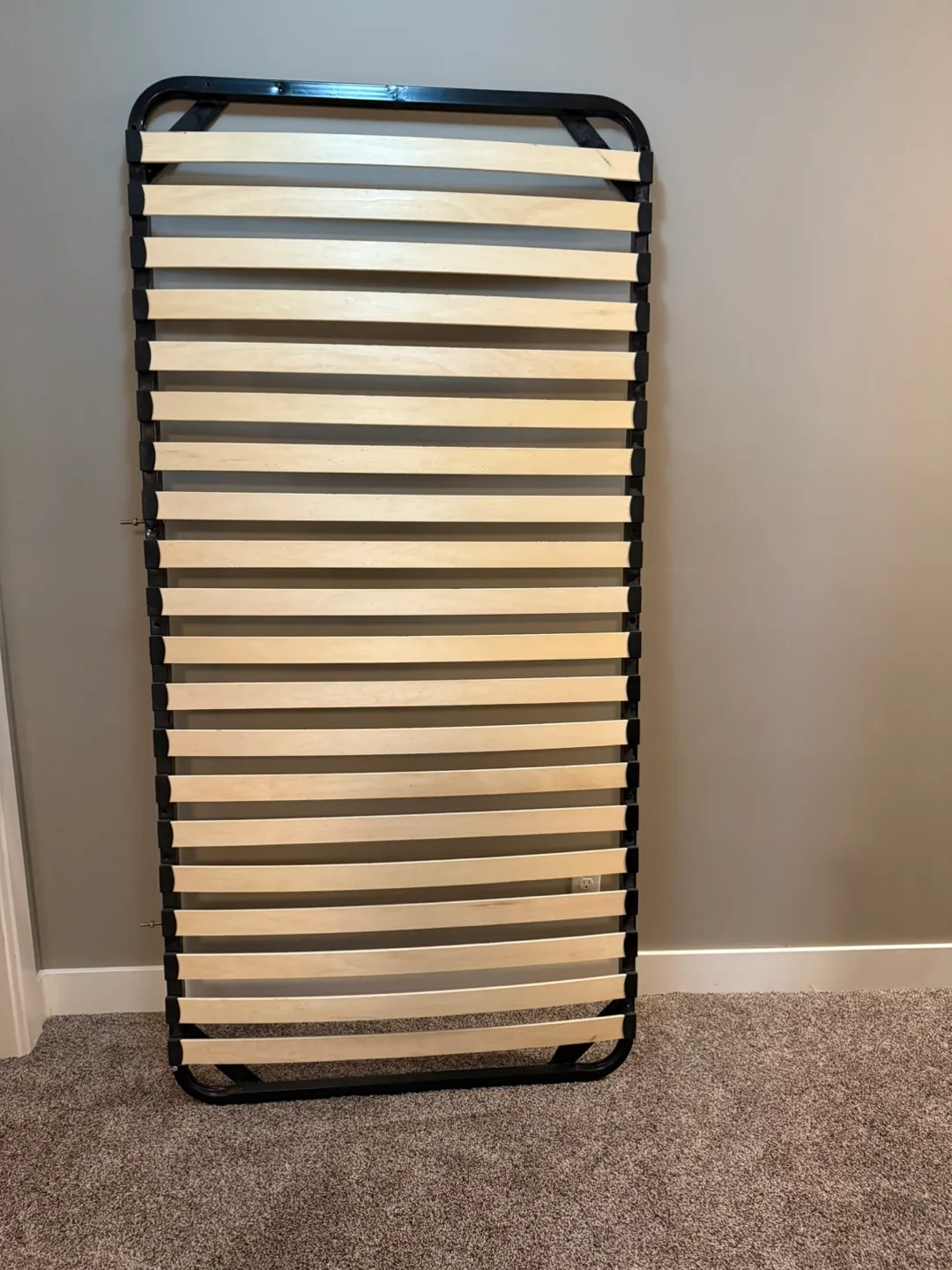 King Size (two twins) Metal Bed Frame with curved wood slats thumbnail