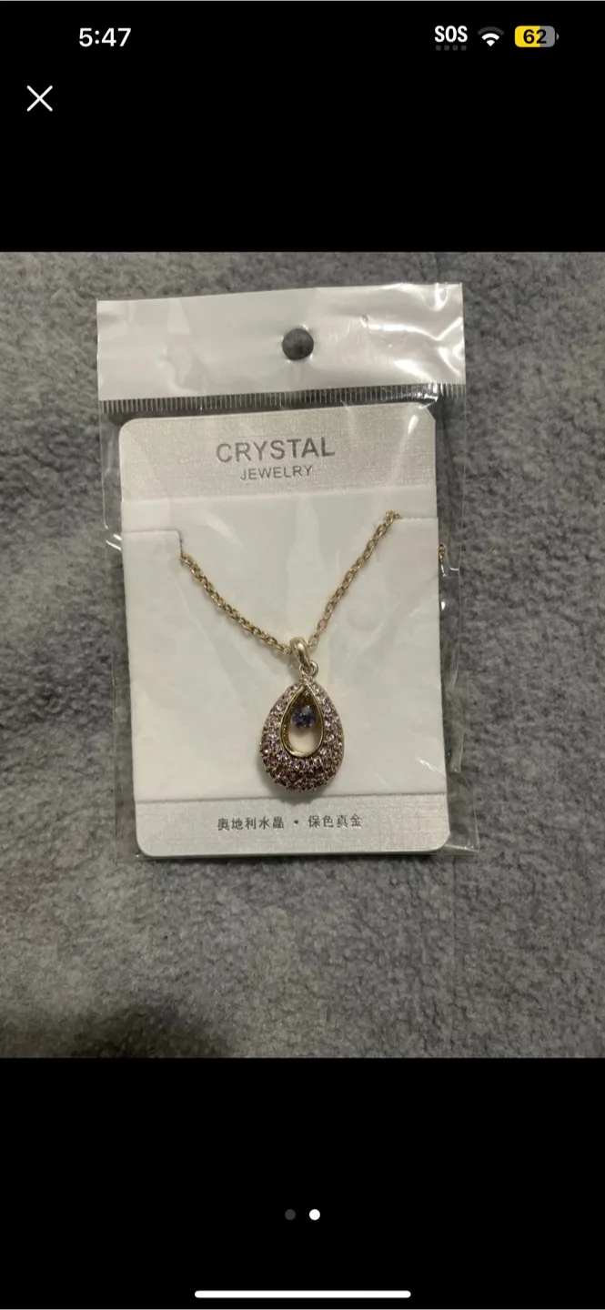 Necklace - Teardrop Turquoise & Crystal both $10 image indicator(2)