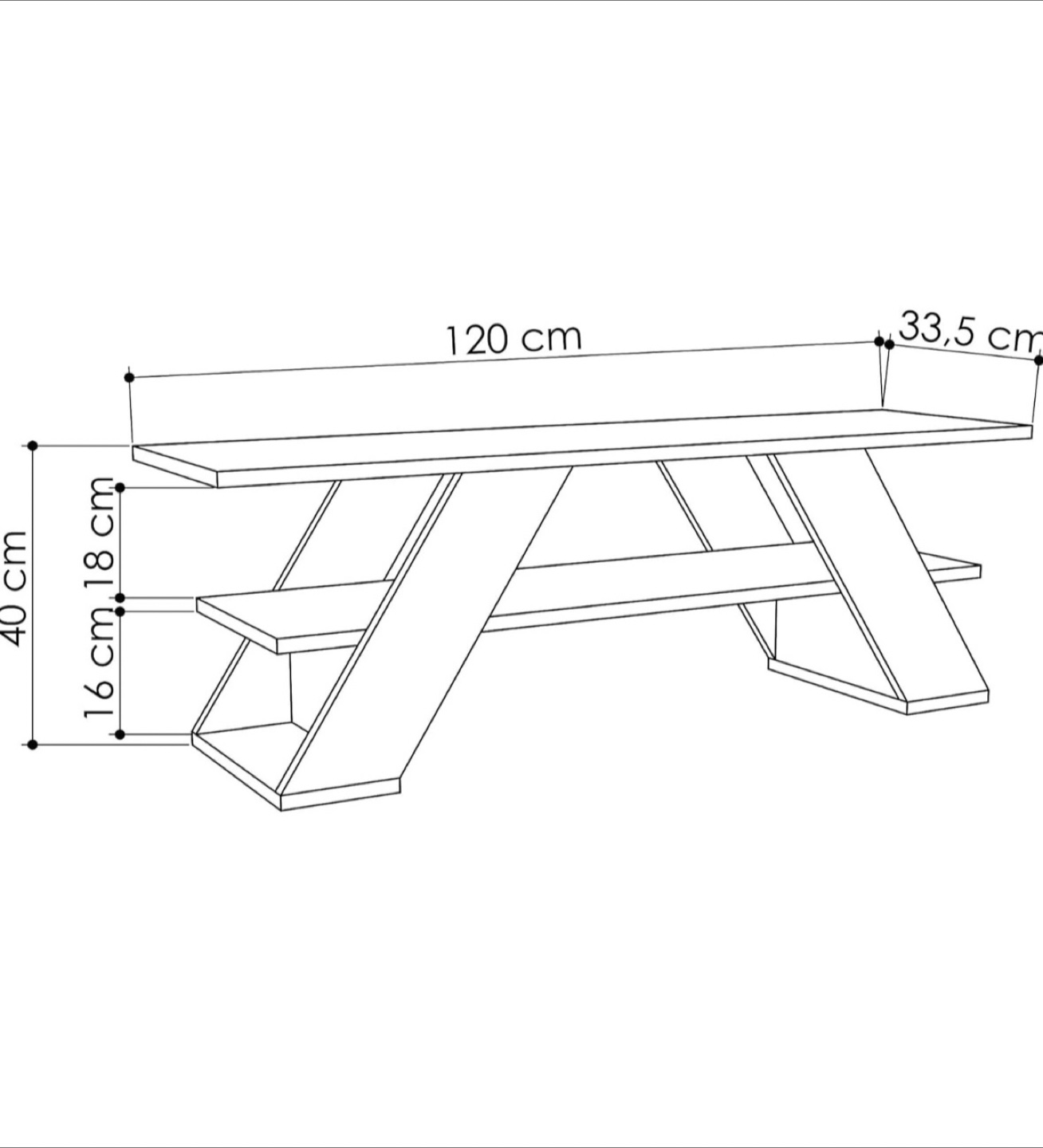 White TV Stand - 120cm Wide - photo 4
