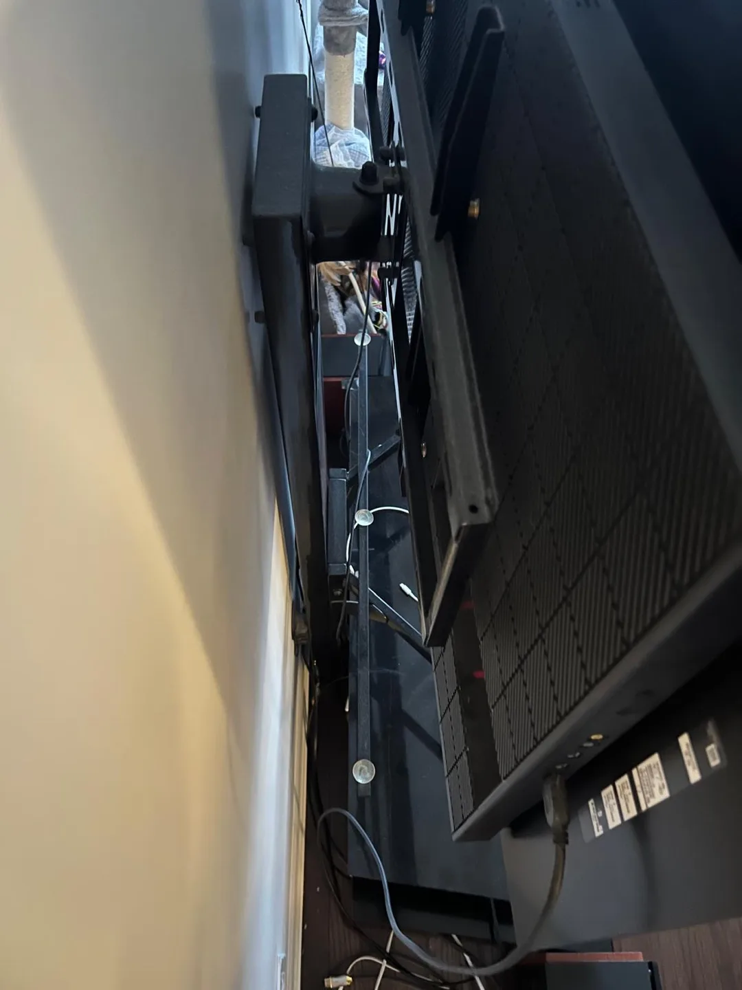 Black & Wood TV Stand with Mount image indicator(4)