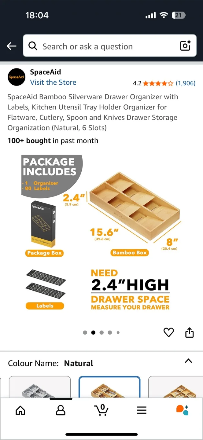 🌿 SpaceAid Bamboo Silverware Organizer – $10 (Great Condition!) thumbnail