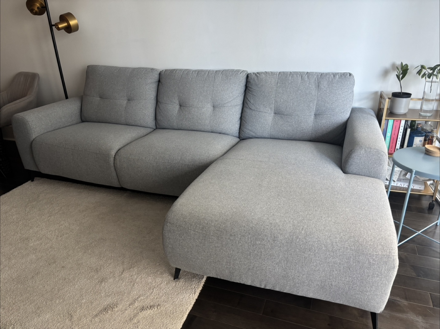 Structube Grey Fabric Sectional Sofa