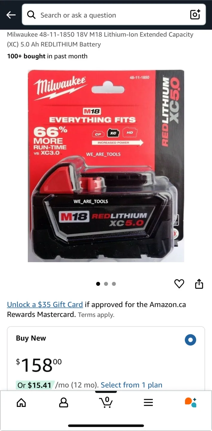 Milwaukee 48-11-1850 18V M18 Lithium-Ion Extended Capacity (XC) thumbnail