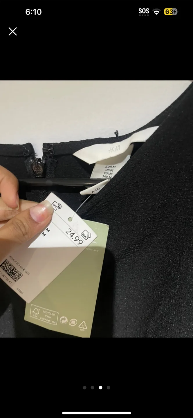 H&M Black Long Sleeve Dress - Size M image indicator(3)