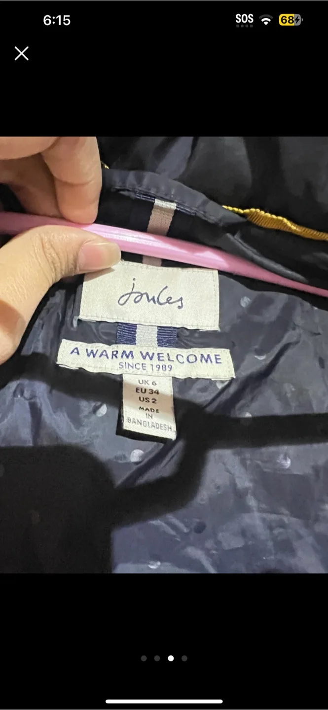 Joules Black Puffer Jacket Size UK 6 image indicator(3)