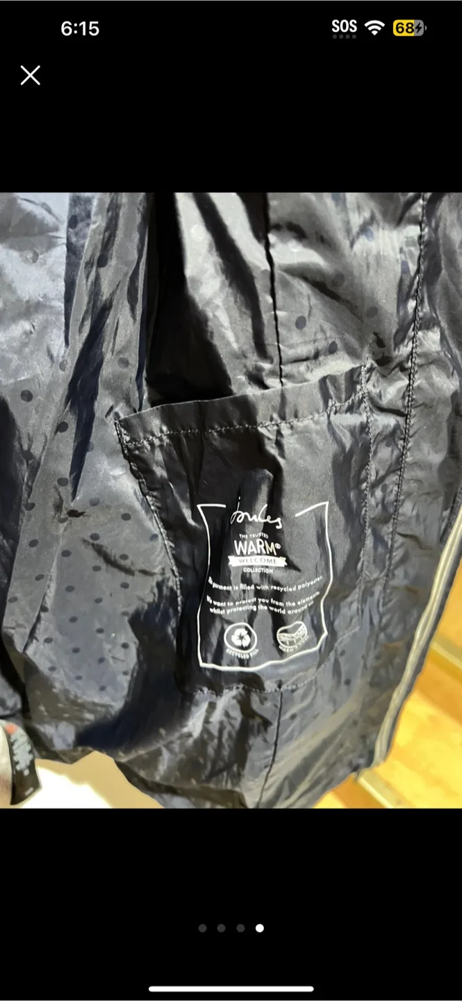 Joules Black Puffer Jacket Size UK 6 image indicator(4)