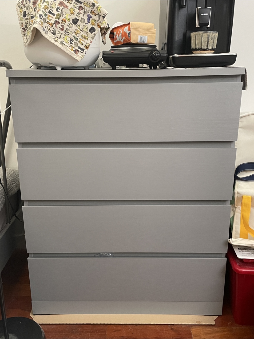 IKEA Malm Gray 4-Drawer Dresser