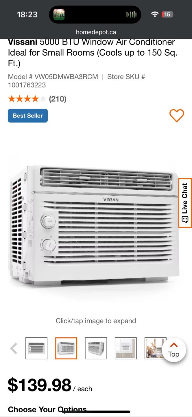Vissani 5,000 BTU Window Air Conditioner – Gently Used - photo 2