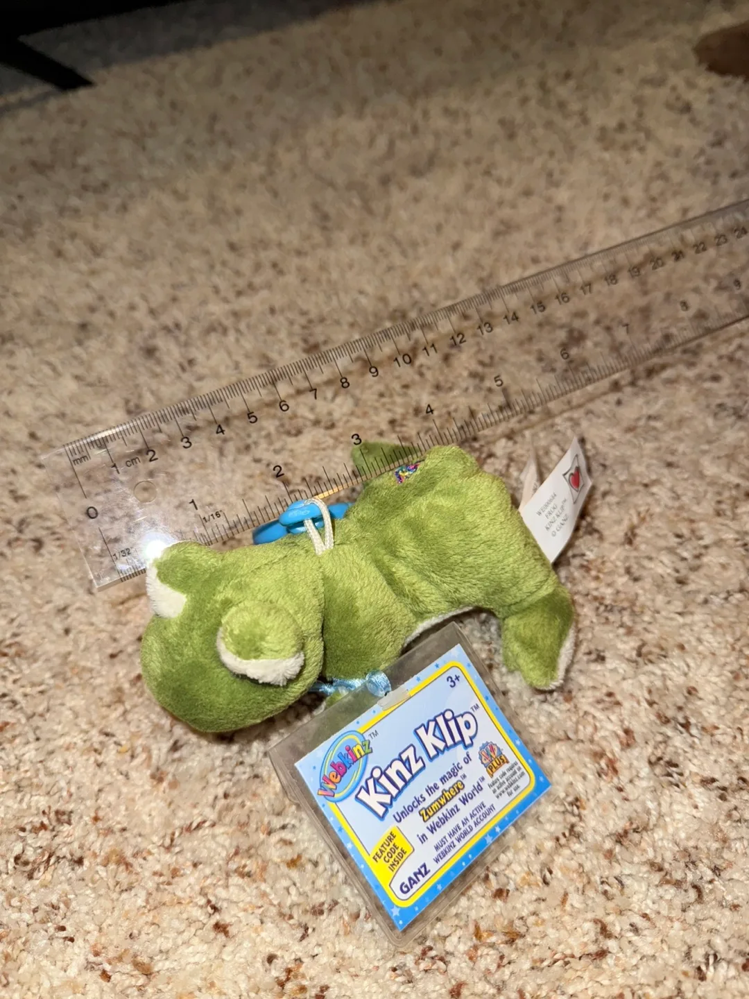 New Webkinz Kinz Klip Green Frog Plush thumbnail