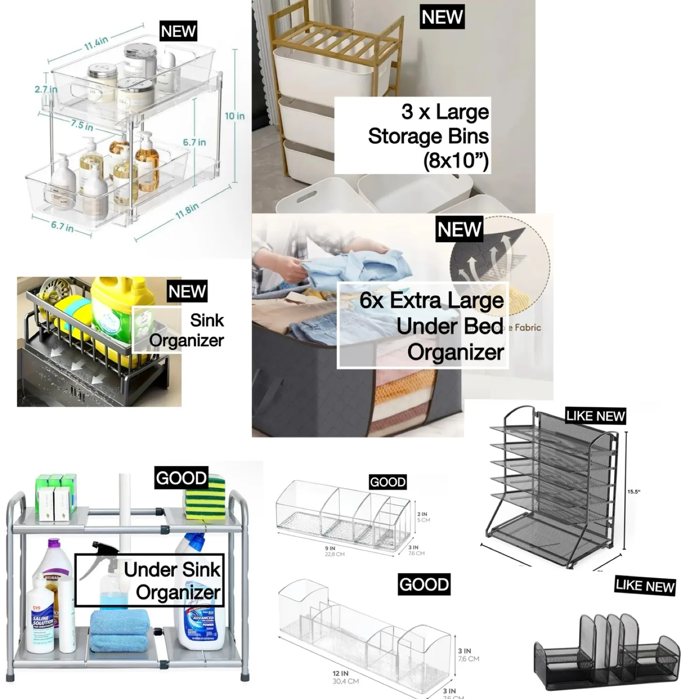 16x Organizer Storage Bins thumbnail