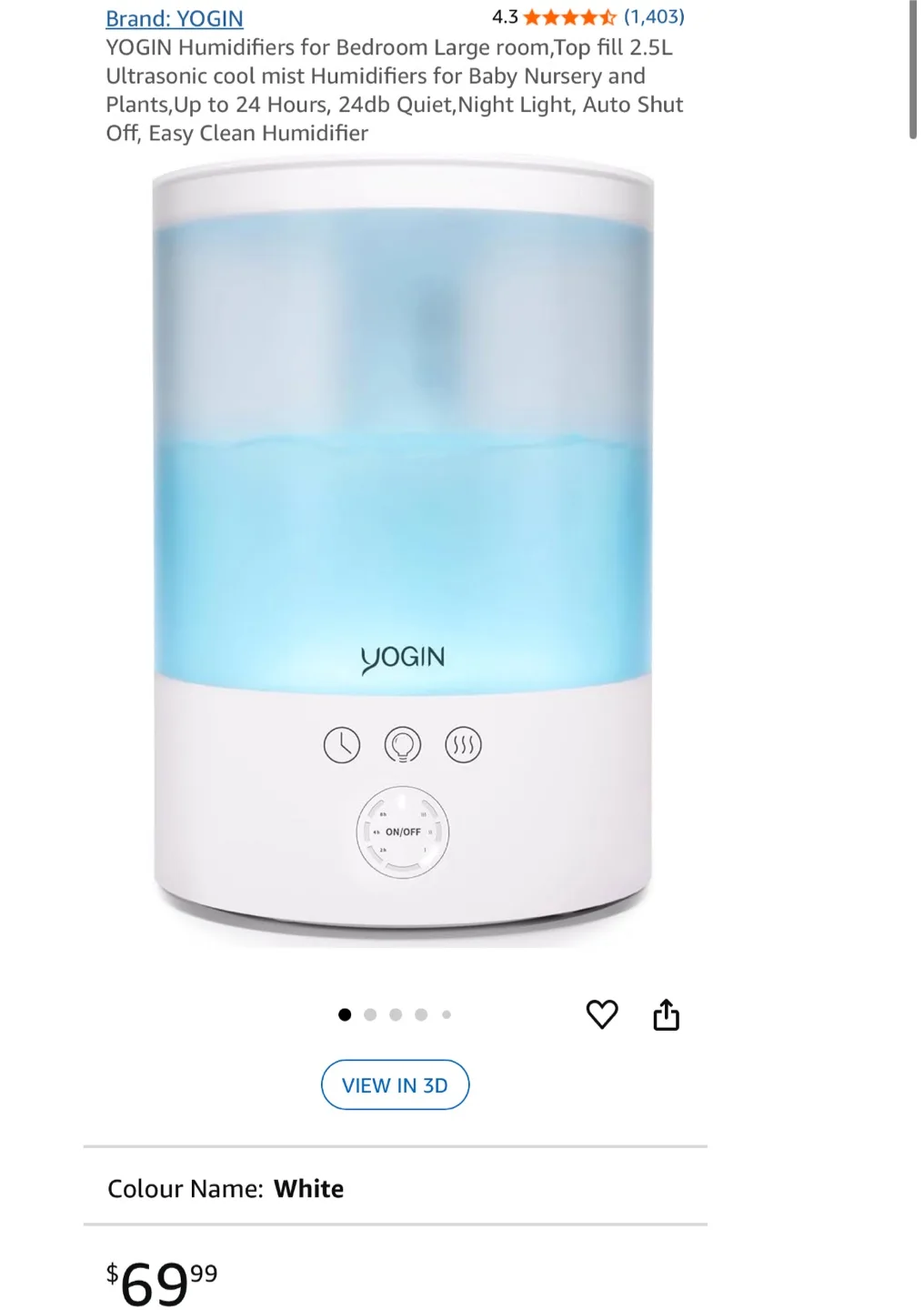 🥕 New YOGIN Humidifier image indicator(2)