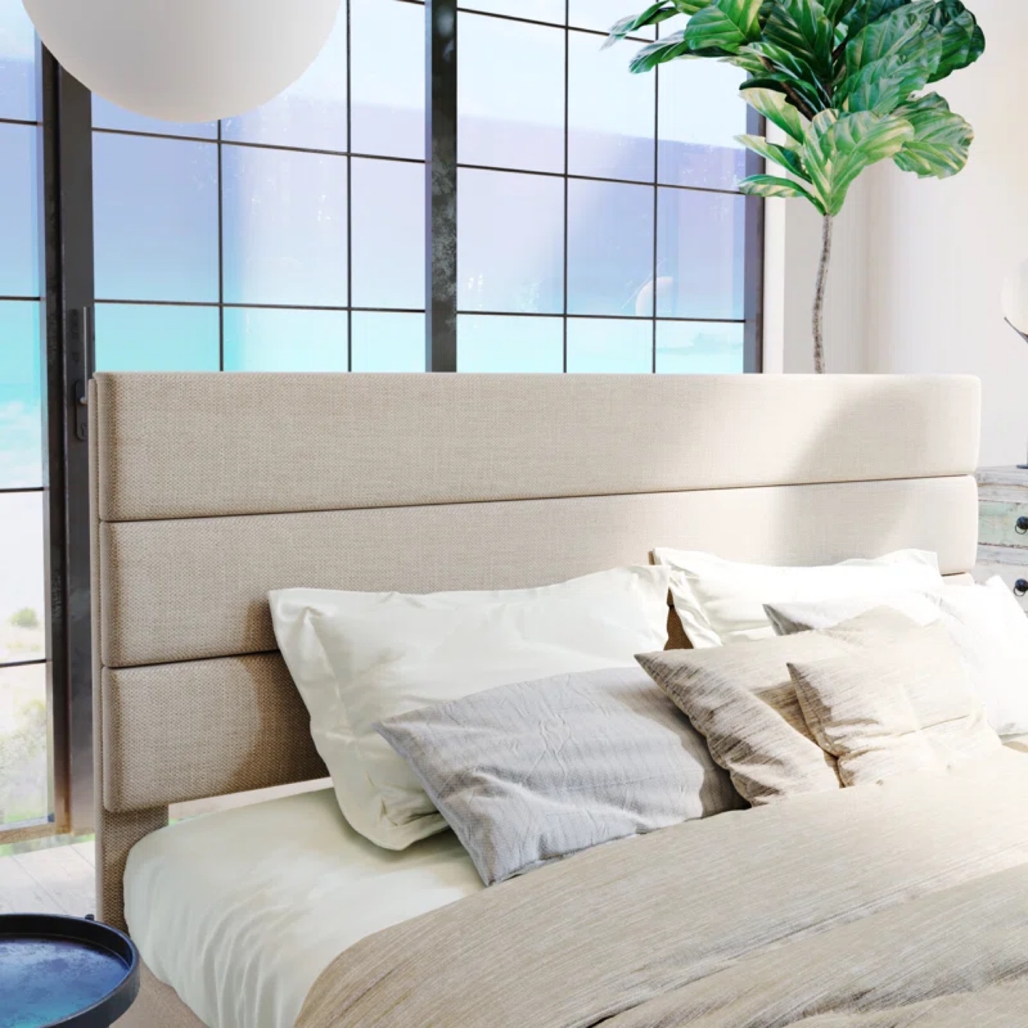 Queen Size Beige Bed Frame - photo 5