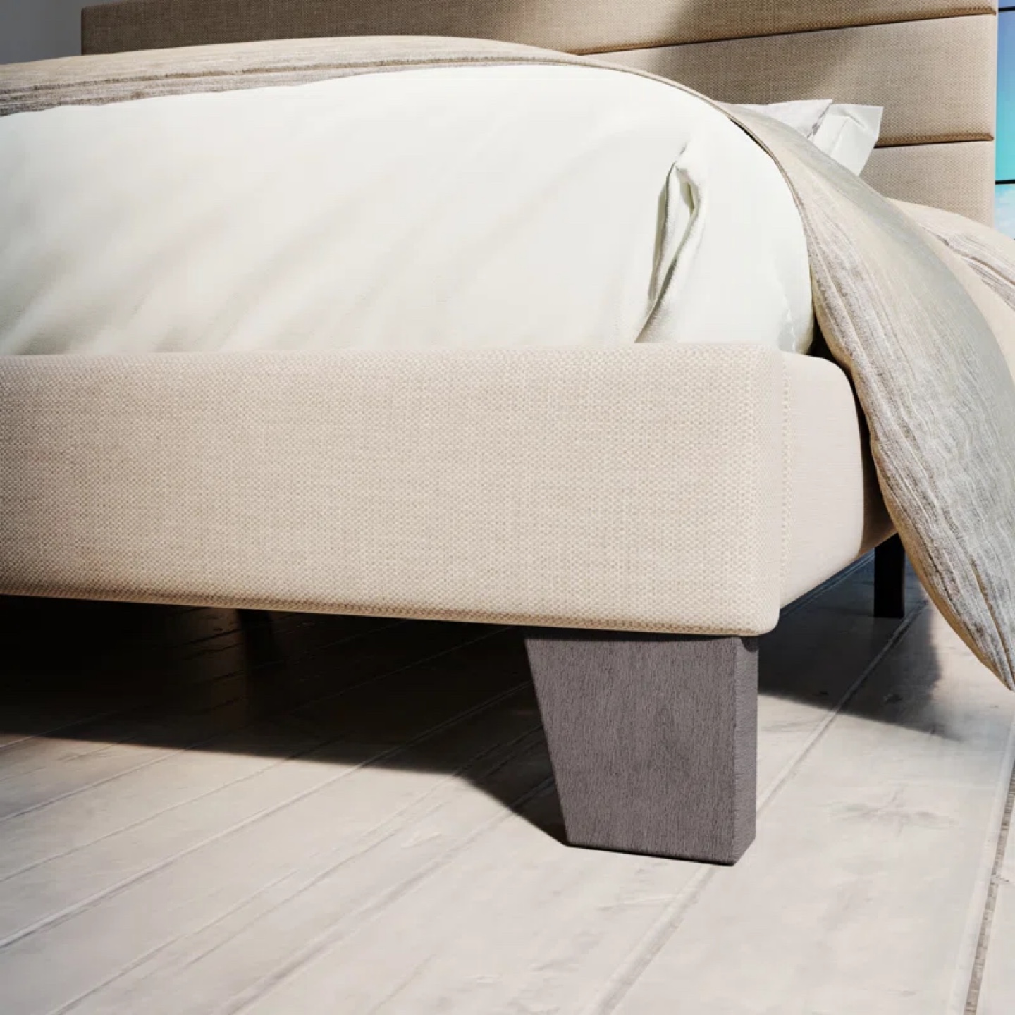 Queen Size Beige Bed Frame - photo 3