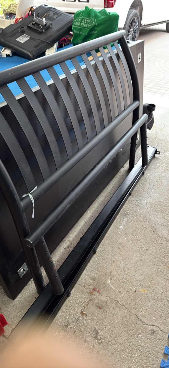 Black Metal double bed frame with headboard