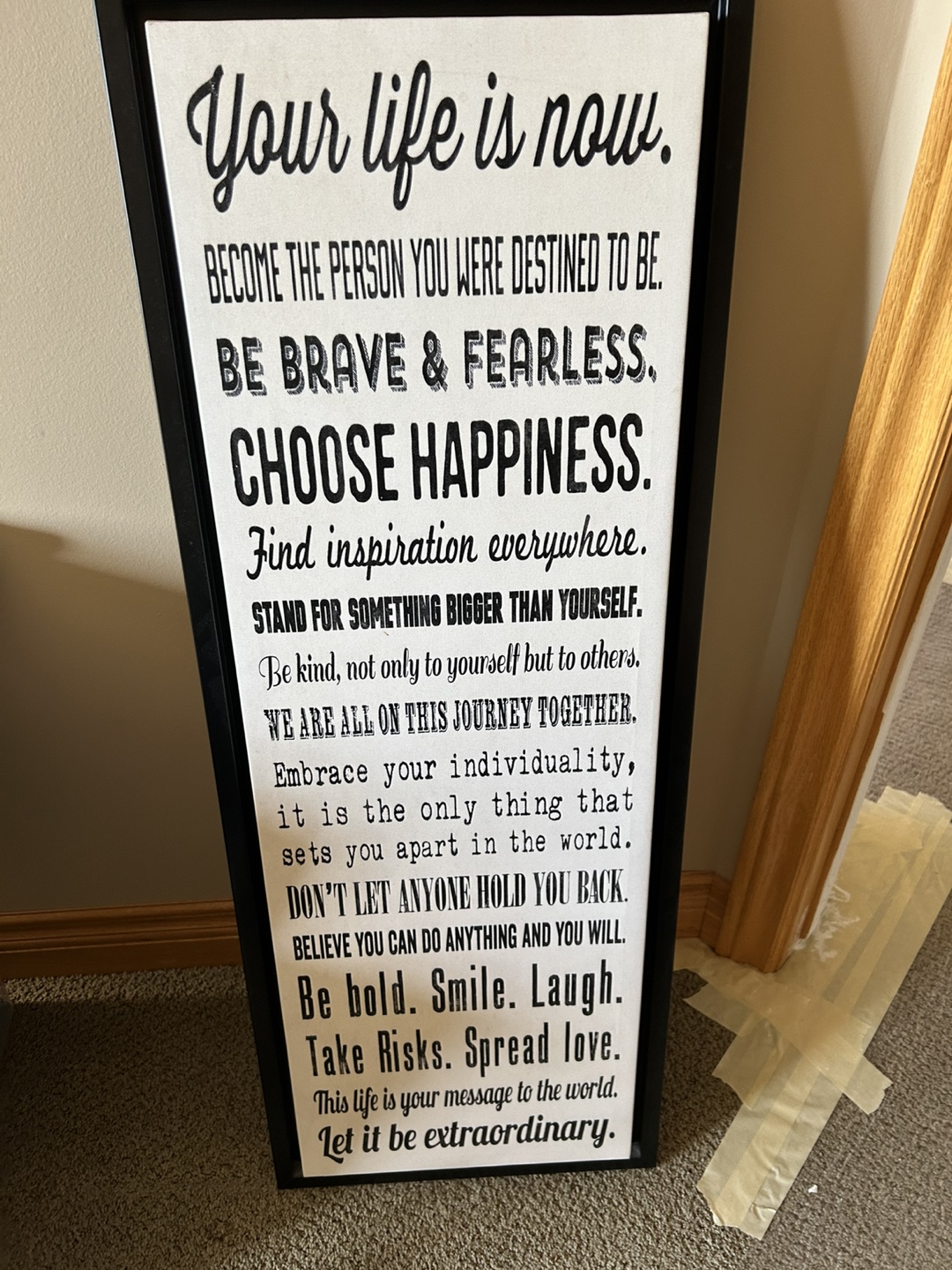 Framed Inspirational Canvas Wall Art