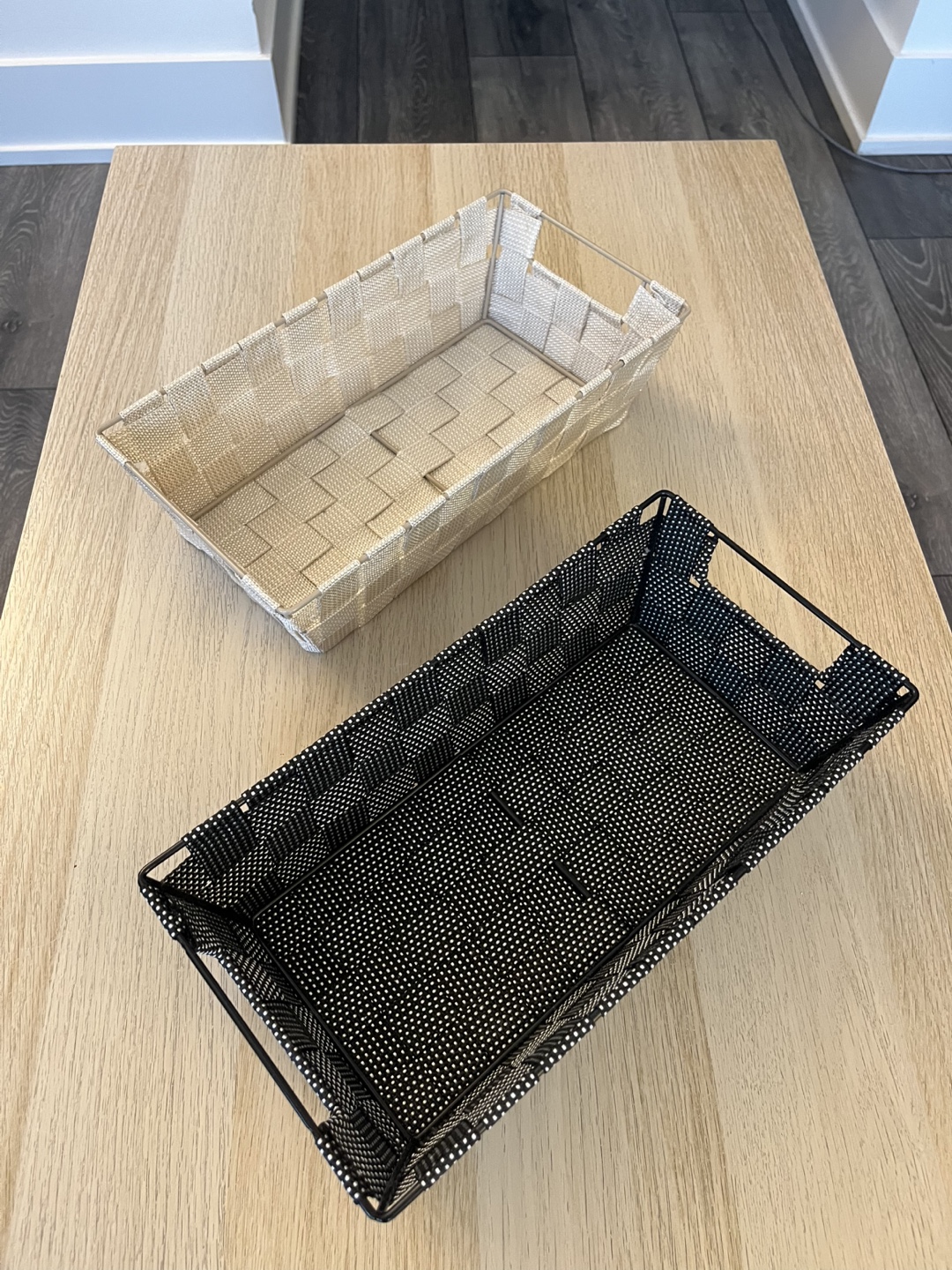 Two Woven Storage Baskets