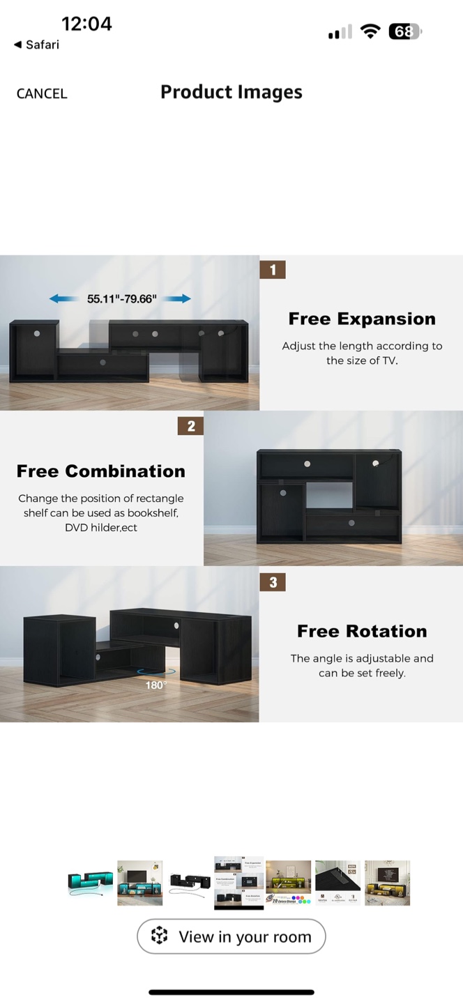 Rolanstar Black TV Stand - Like New! - photo 3