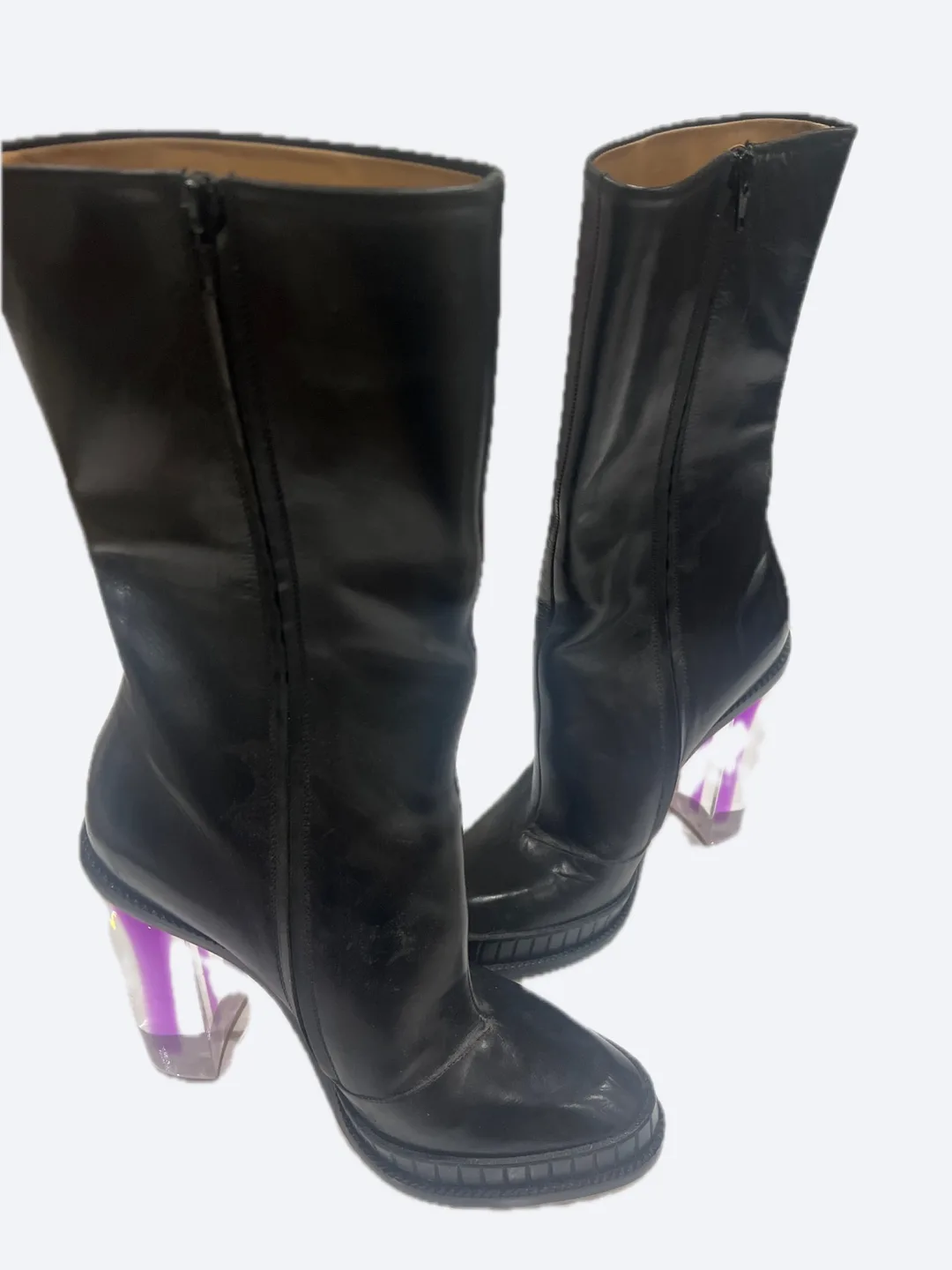 Maison Margiela Black Leather Boots - Size 38 thumbnail
