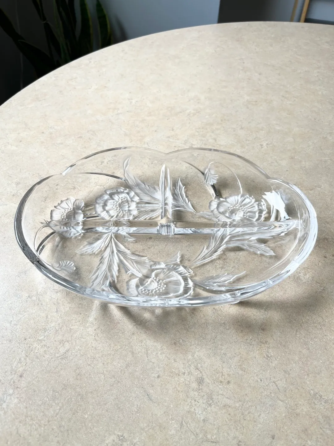 Glass Platter with Divided Sections thumbnail