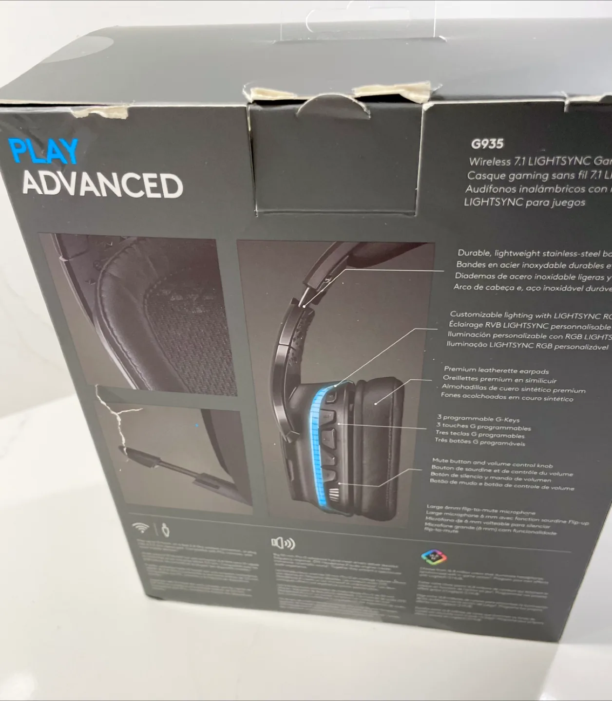 Logitech G935 Gaming Headset. Black/Blue. Brand New, Open Box. image indicator(5)