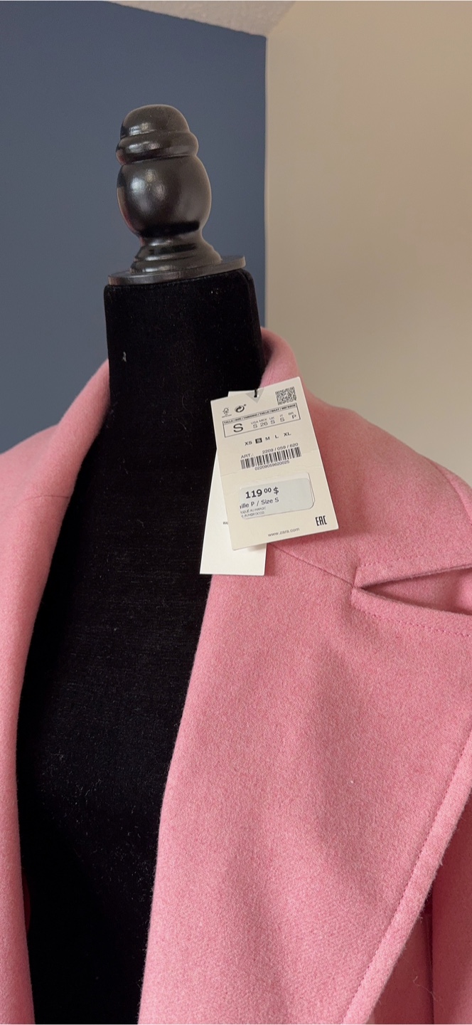 Brand New Zara Pink Wool Oversized Coat - photo 4