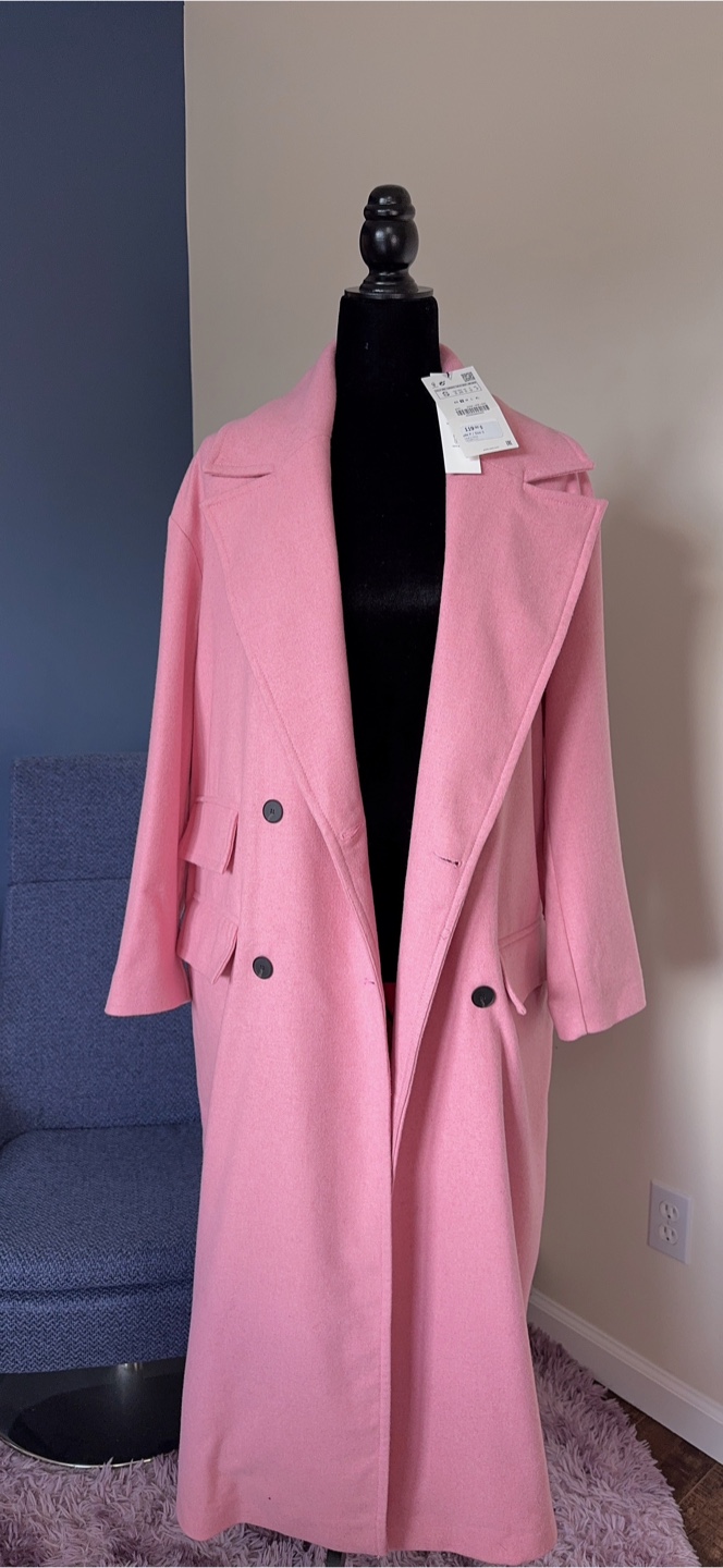 Brand New Zara Pink Wool Oversized Coat - photo 2