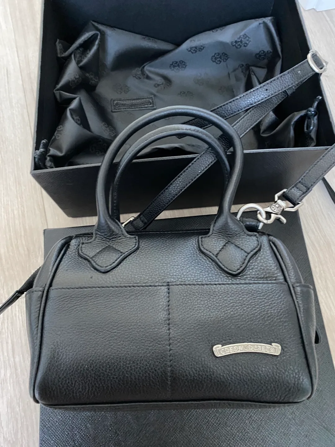 Chrome Hearts Black Leather Mini Bag thumbnail