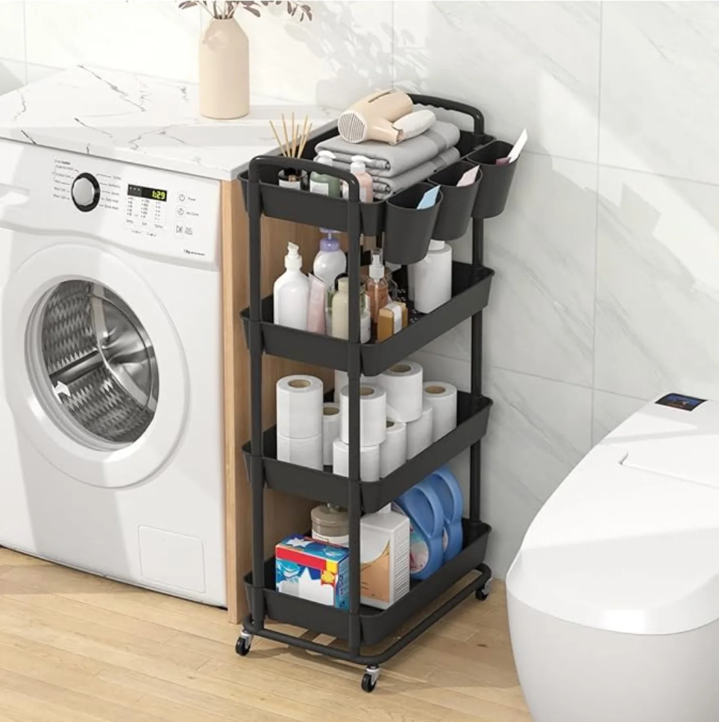 Plastic rolling storage cart image indicator(6)