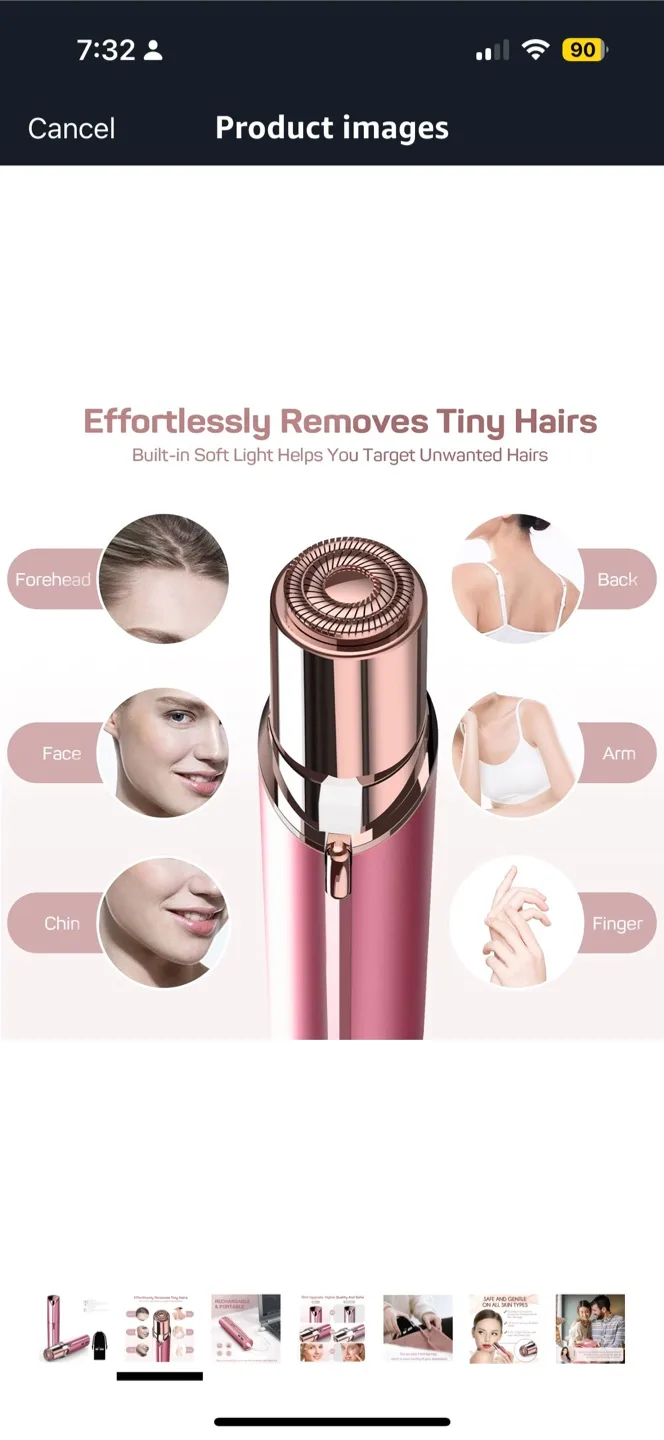 Brand New guRelax Facial Hair Remover - Rose Gold thumbnail