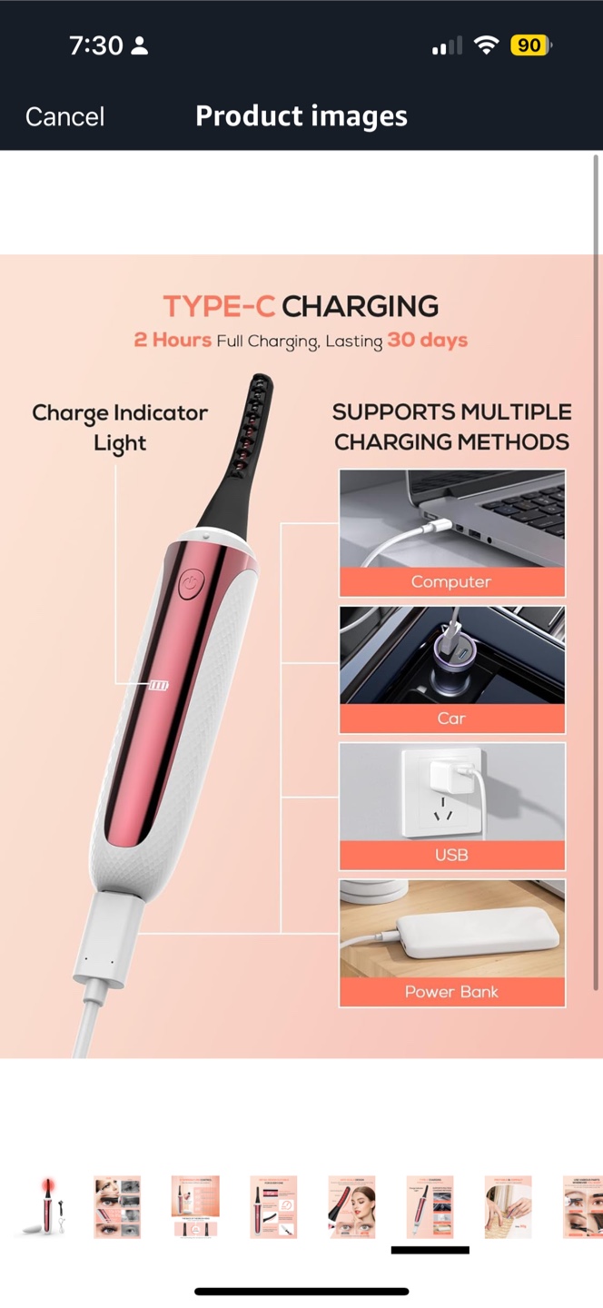 Heated Eyelash Curler - 4 Temp Control - photo 4