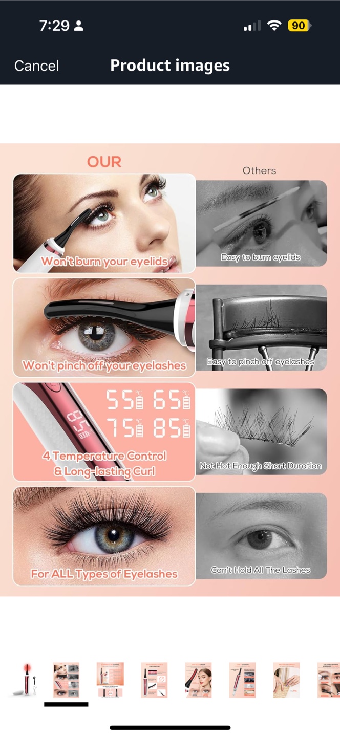Heated Eyelash Curler - 4 Temp Control