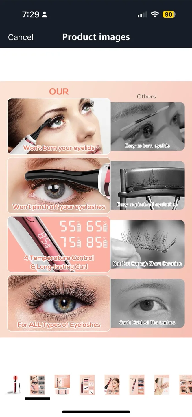 Heated Eyelash Curler - 4 Temp Control thumbnail