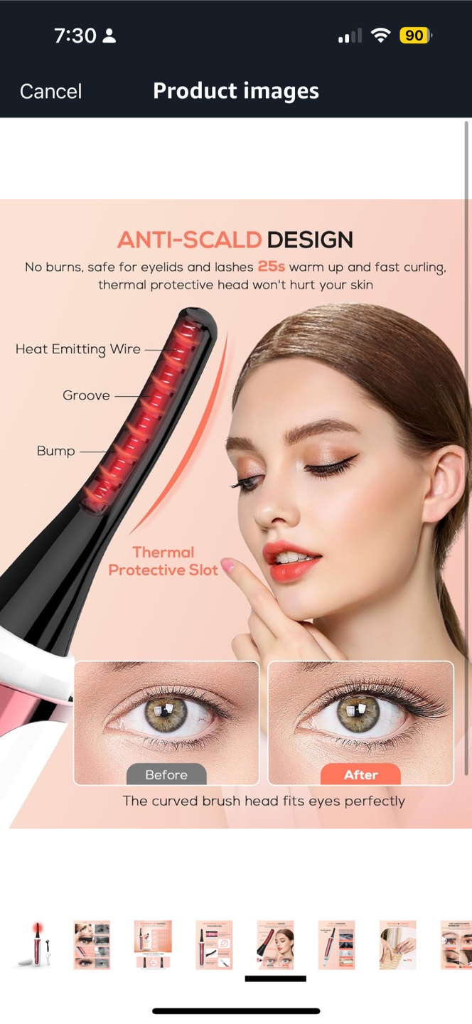 Heated Eyelash Curler - 4 Temp Control - photo 5