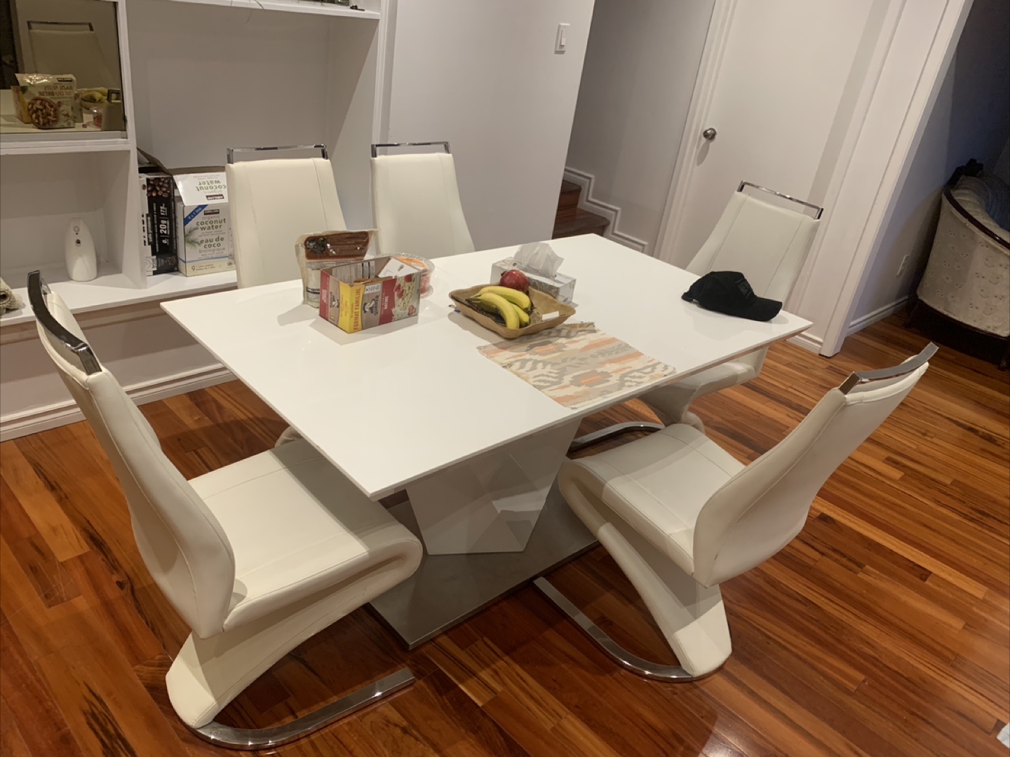 Modern White Dining Table with 6 Chairs - photo 2