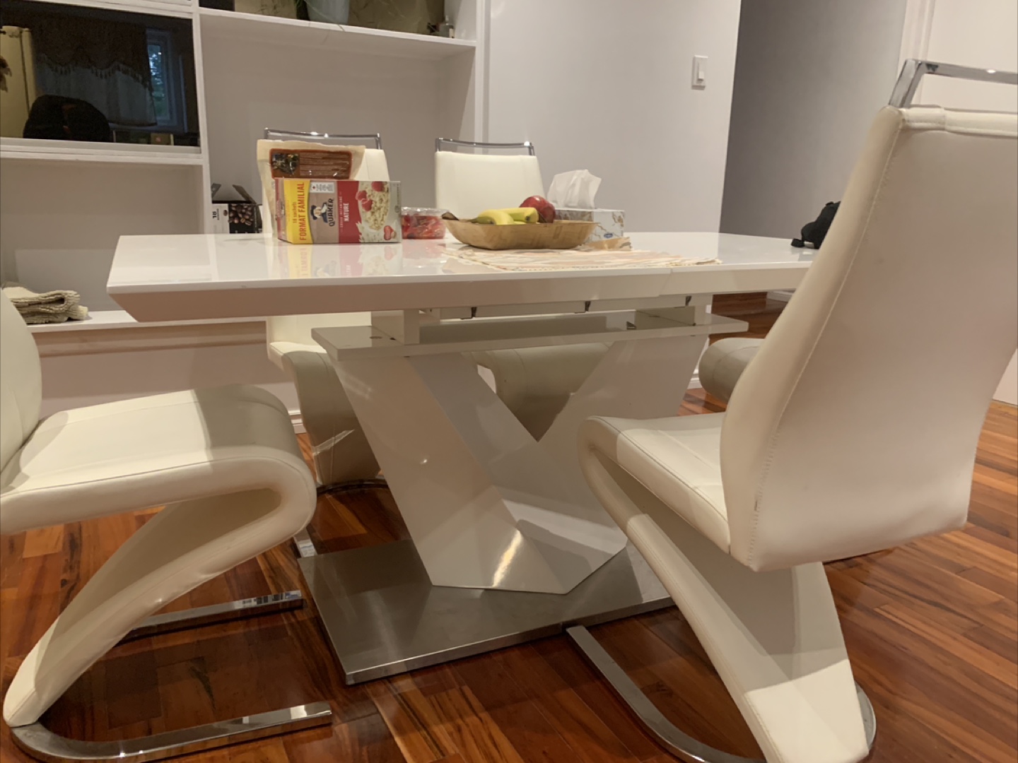 Modern White Dining Table with 6 Chairs - photo 4