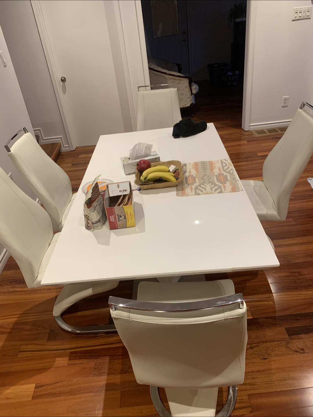 Modern White Dining Table with 6 Chairs - photo 3