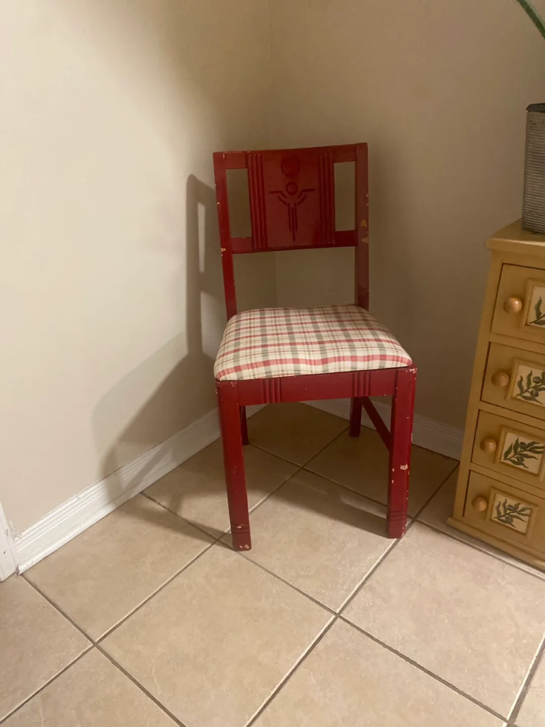 Vintage Red Accent Chair image indicator(4)