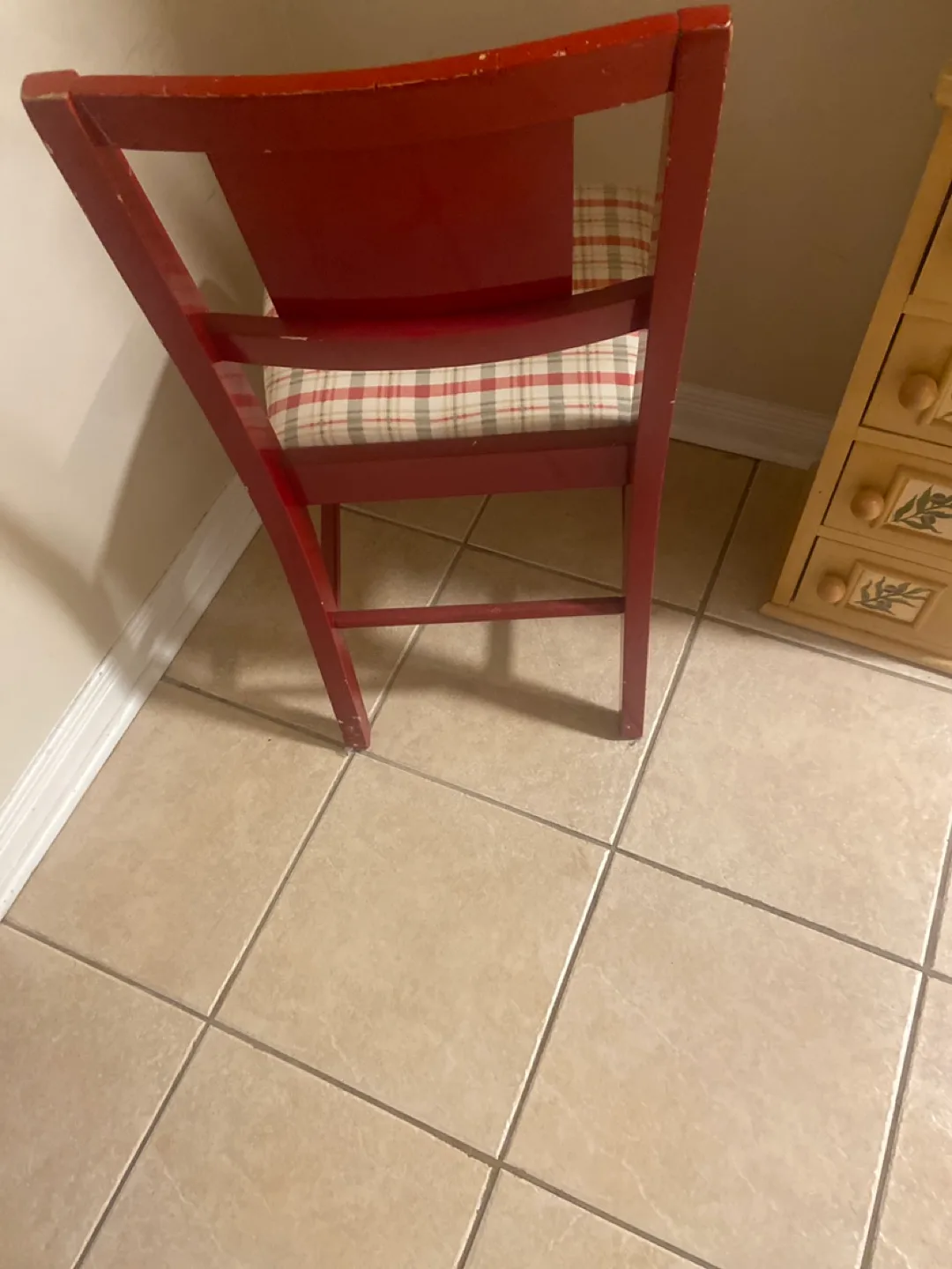 Vintage Red Accent Chair image indicator(5)